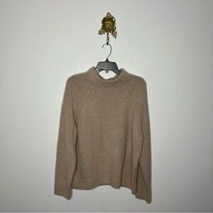 Vince Funnel Neck Chunky Wool Blend Sweater In Burlap M